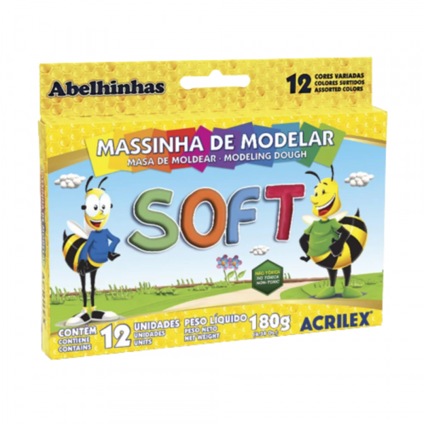 MASSA DE MODELAR SOFT C/ 12 180GR BASE AMIDO